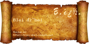 Blei Ábel névjegykártya