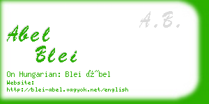 abel blei business card